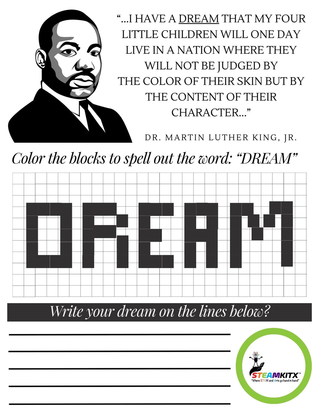 Martin Luther King Day Free Activity